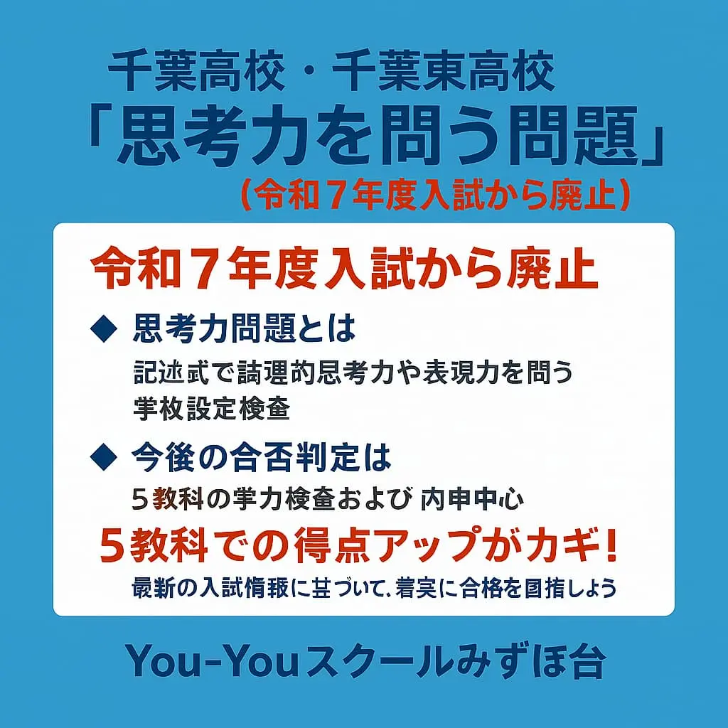 【速報!】令和8年度 千葉県公立高校の進路志望調査(検見川は2倍に) | You-Youスクールみずほ台